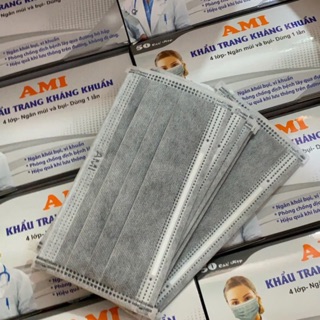 KHẨU TRANG Y TẾ 4 LỚP @freeship@ CÓ QUAI CHẮC CHẮN,CÓ THANH NẸP MŨI