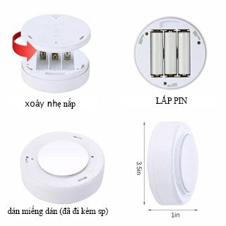 Đèn LED Dán tường Trang trí Phòng ngủ 1W , ĐÈ LED Decor nhà cửa  Điều khiển từ xa CÓ HẸN GIỜ TẮT