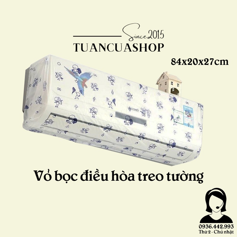 Vỏ bọc điều hòa chống bụi bằng nilon chống thấm - Bọc chống bụi điều hòa cao cấp siêu bền (BDH02)