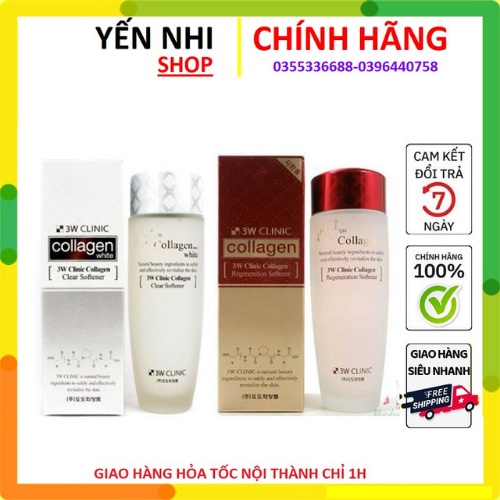 Nước hoa hồng 3W Clinic Collagen Softener Toner 150ml
