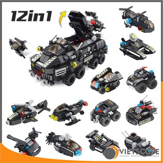 Bộ lắp ráp 12 in 1 xe đặc nhiệm armored car panlos - 6513