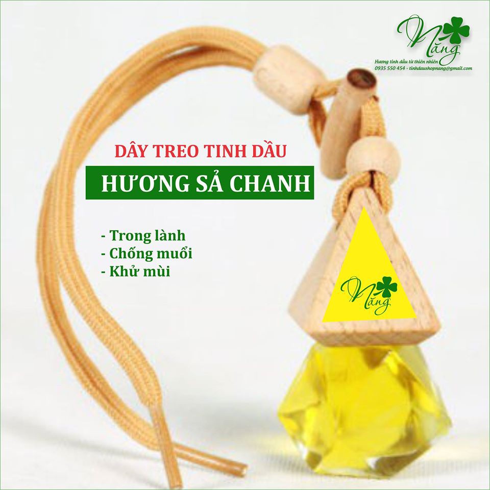 Tinh dầu treo xe Sả, Hoa Bưởi, Quế, Cam, Bạc Hà 10ml, khử mùi, giảm stress, chống say xe, an toàn, nguyên chất