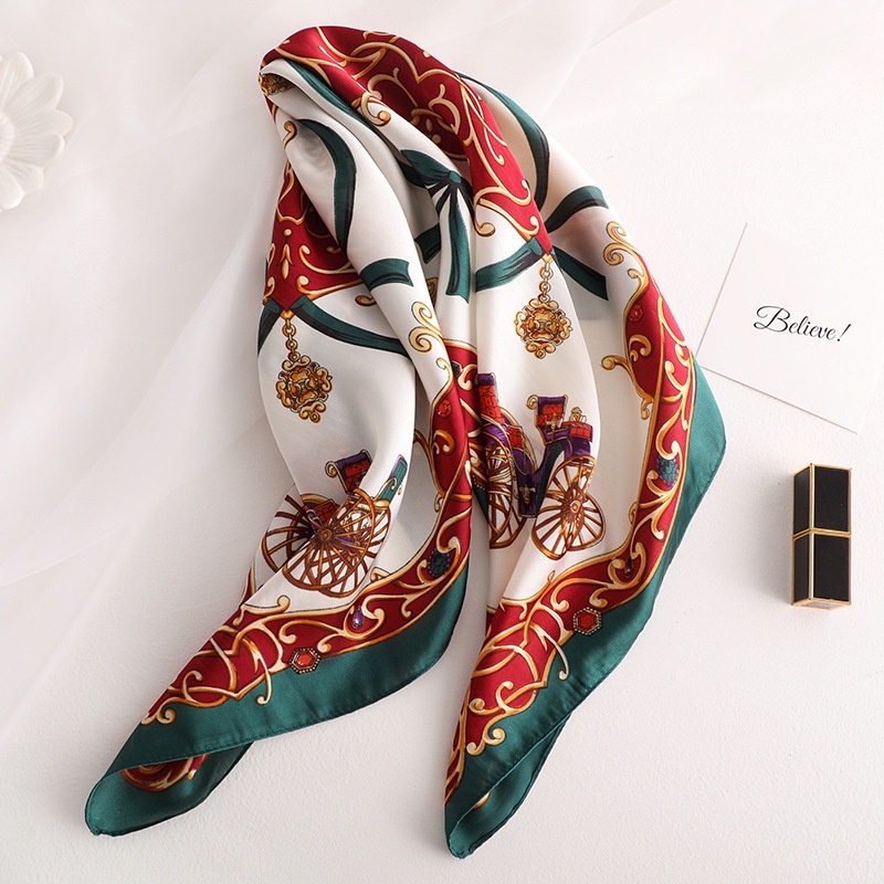 Khăn Choàng Lụa Nhân Tạo Dáng Vuông In Họa Tiết Sang Trọng Thời Trang Cho Nữ 70CM (27.55inch) WJ1026-26