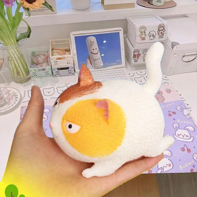 Đồ chơi dạng nén đàn hồi mềm mại hình mèo giận dữ nhiều màu sắc dễ thương