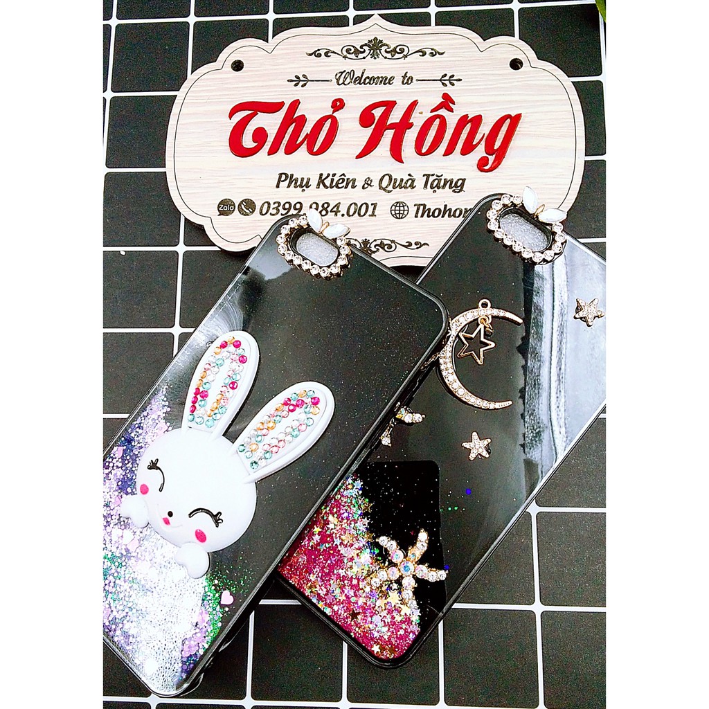 Ốp điện thoại iphone nhũ thỏ trăng sao cao cấp