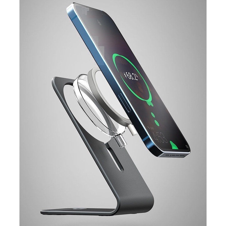 Đế sạc không dây cho iphone 13 12 và Apple Watch P33 P39 P32 hợp kim nhôm để cài sạc từ tính không dây