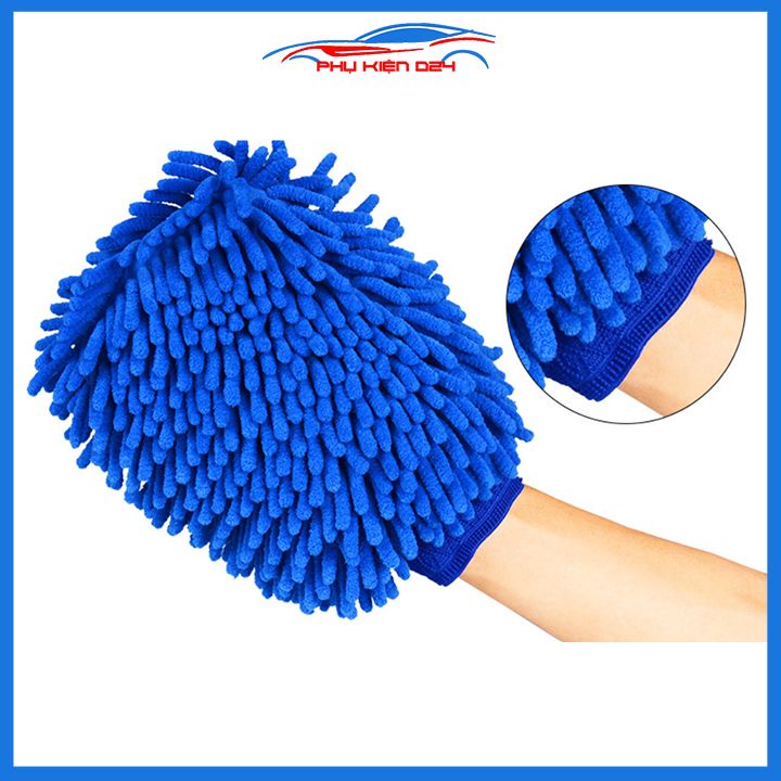 Găng tay lau rửa ô tô chuyên dụng sợi Microfiber hai mặt vệ sinh nhà cửa