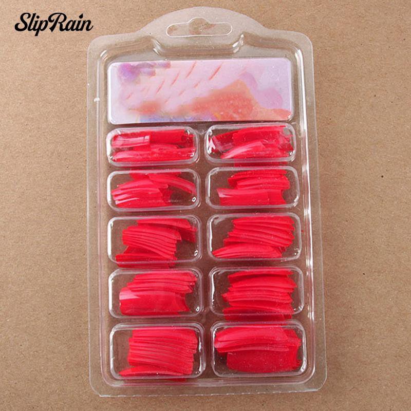 Set 100 Móng Tay Giả Kiểu Pháp Bằng Acrylic