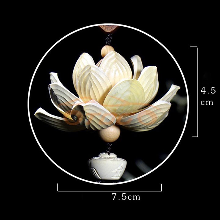 Khánh phật đài sen treo gương ô tô cao cấp , khánh sen treo xe hơi, mộc liên đài có phật thích ca