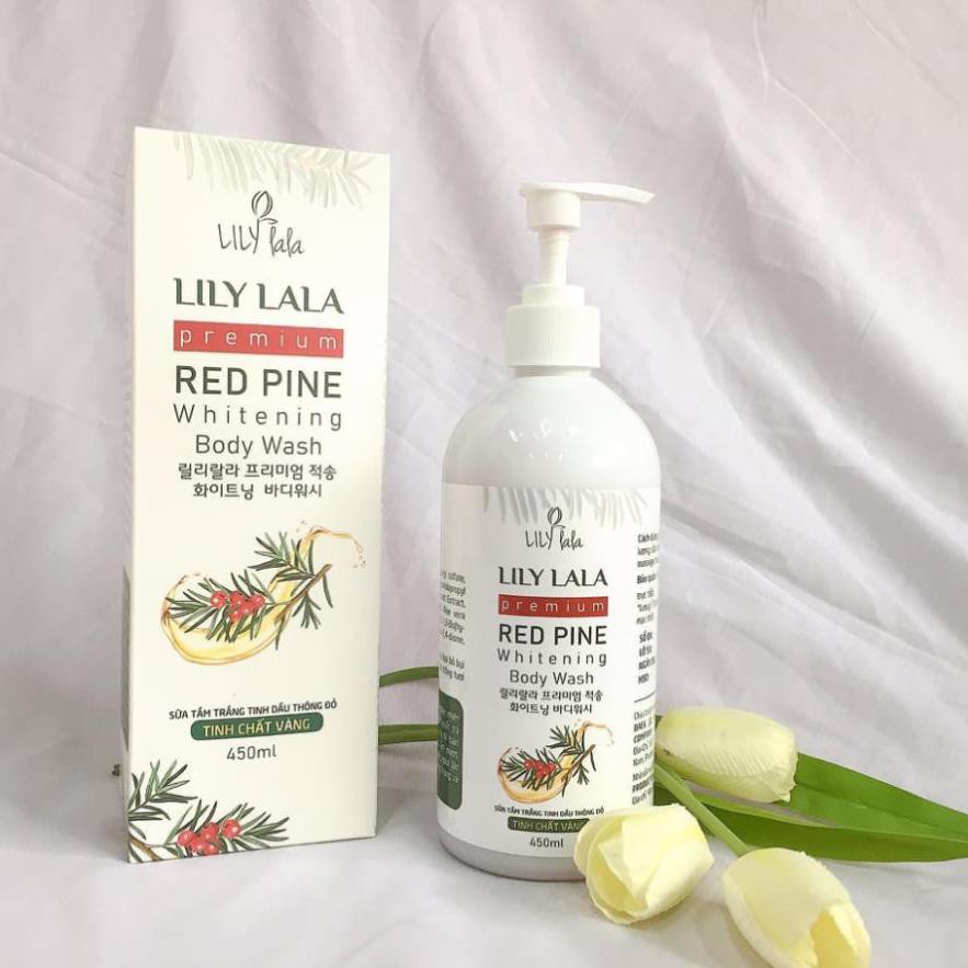 𝐒ữ𝐚𝐓ắ𝐦 LILY LALA PREMIUM RED PINE WHITENING BODY WASH - Dòng sữa tắm trắng tinh dầu thông đỏ   Sữa tắm tự nhiên