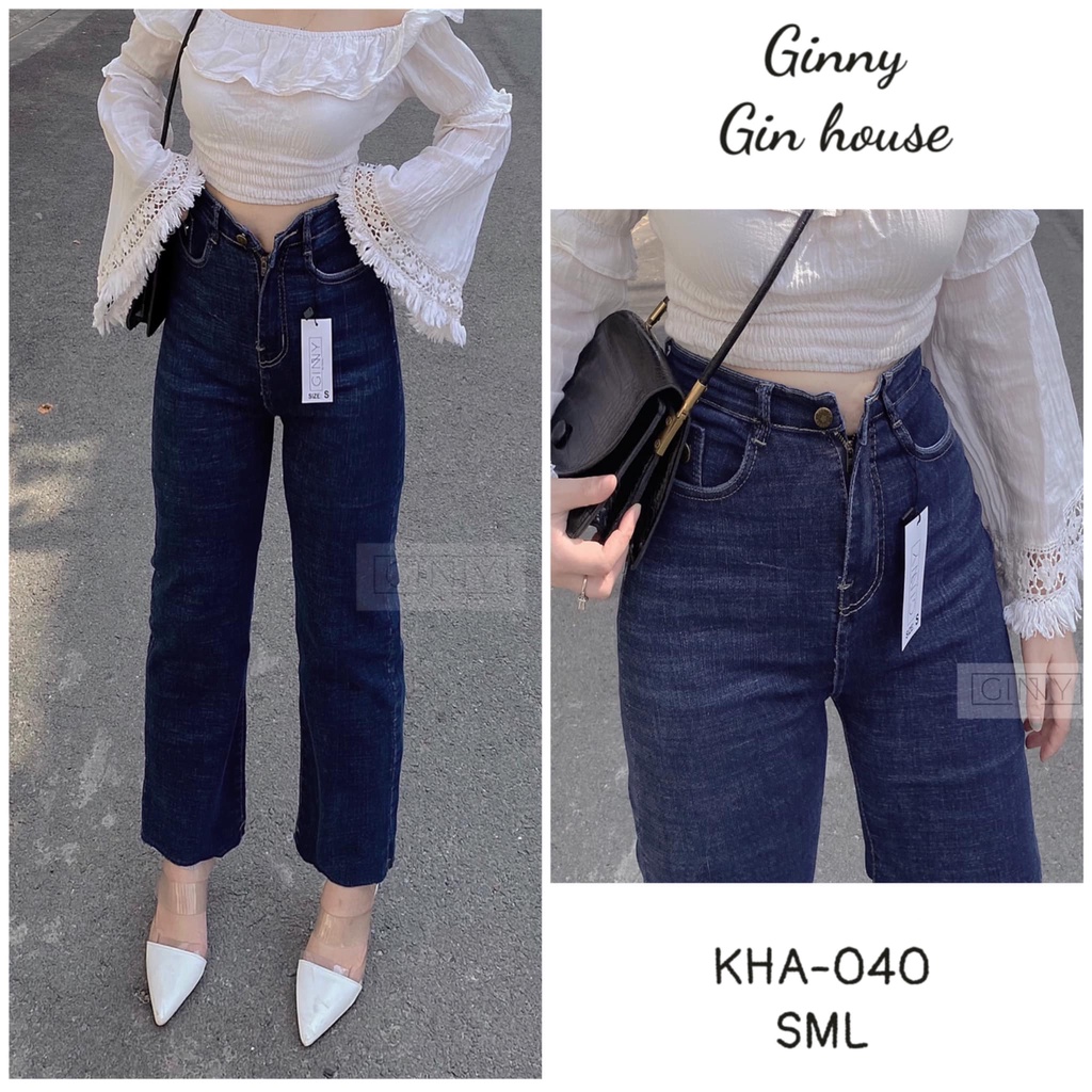 Quần Jean Ống Suông Co Giãn KHA043 GINNY | Thời Trang Nữ Dạo Xinh Xuống Phố Dạo | HotTrend | GinHouseShop