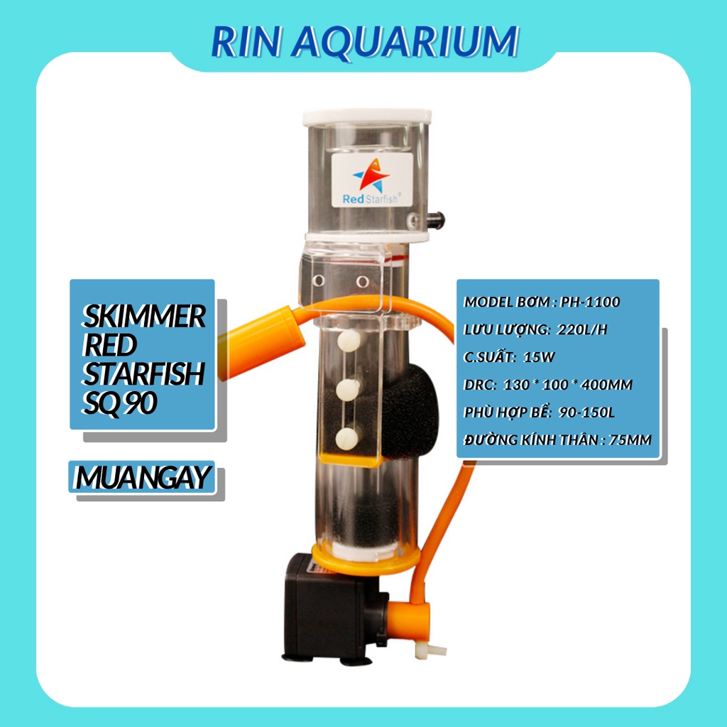Skimmer Red Starfish SQ 90 Cho Bể Cá Biển - Máy Tách Bọt Nước Mặn