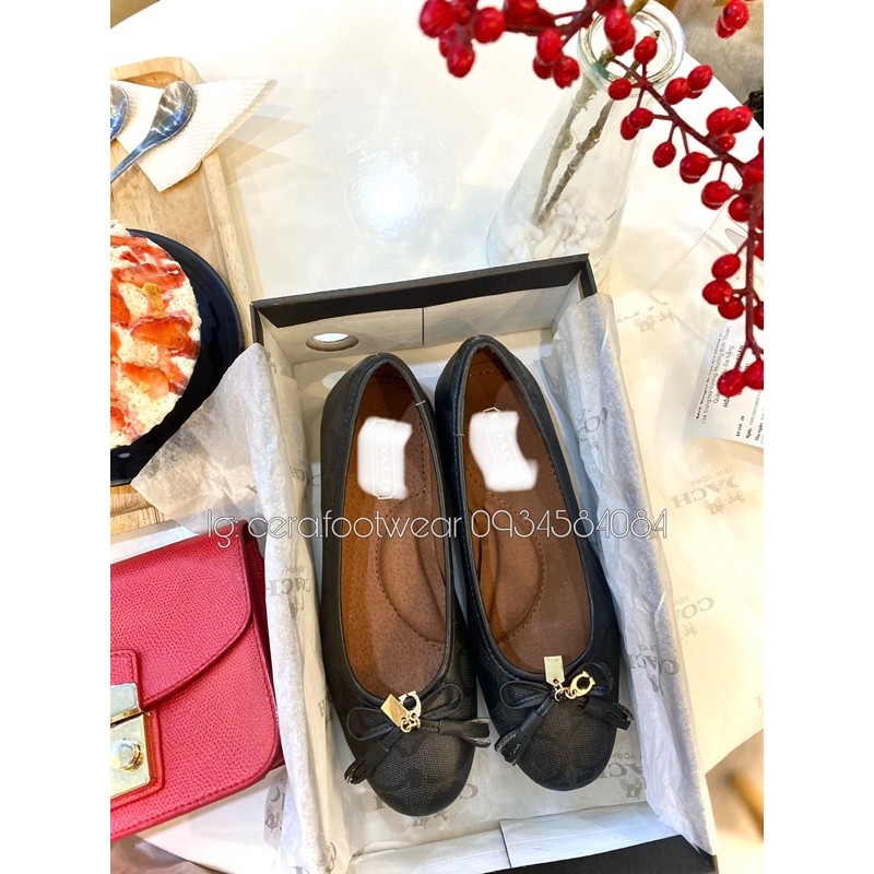 GIÀY BÚP BÊ NỮ MŨI TRÒN VNXK CAO CẤP - ĐEN - NÂU - Giày búp bê bệt nơ nhí