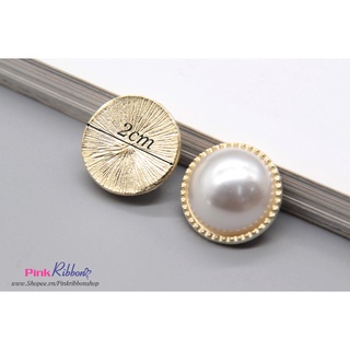 Charm đĩa hạt trai nửa 2cm phụ kiện thời trang, gắn lên phụ kiện tóc, làm phụ kiện nơ bờm kẹp tóc, DIY, handmade