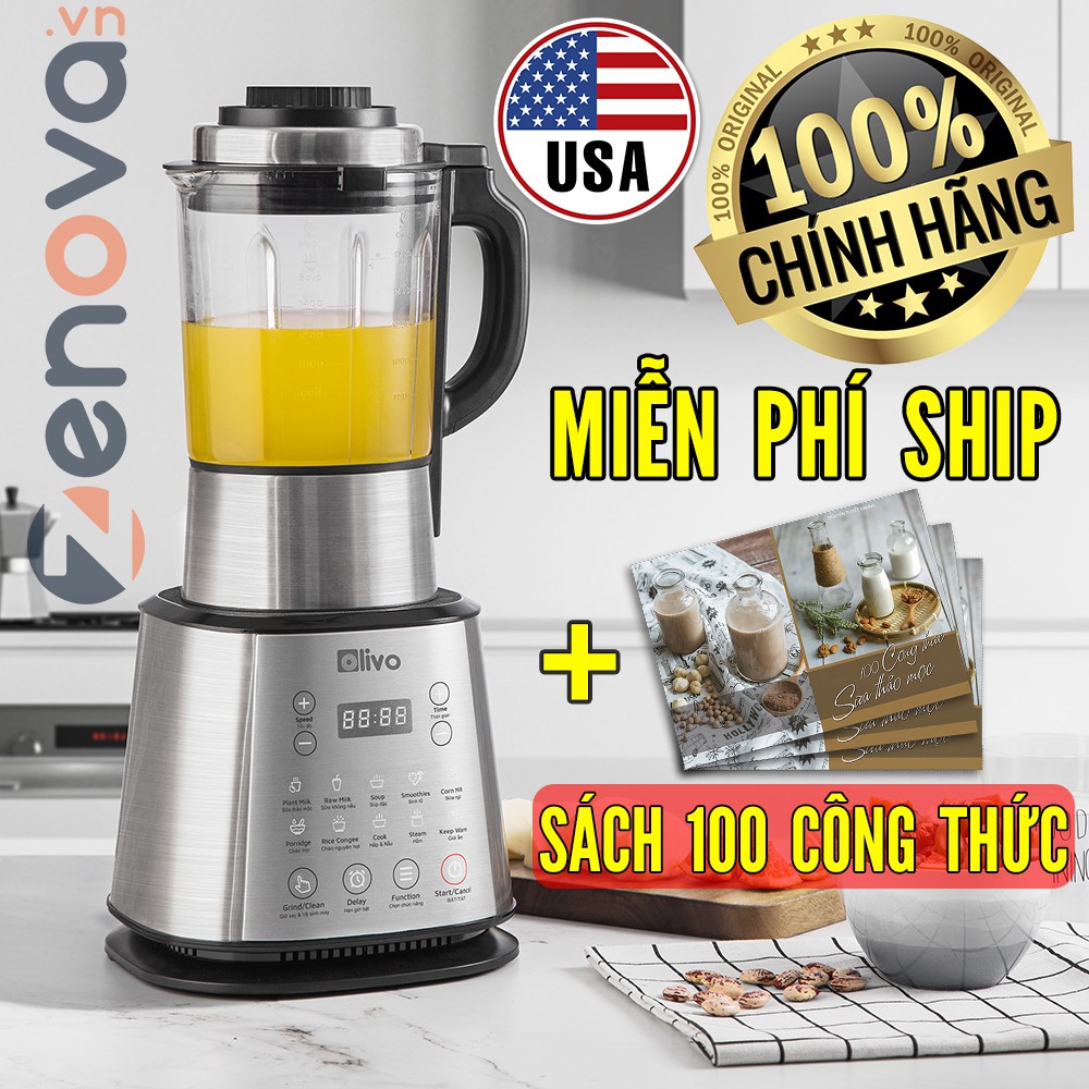 [CHÍNH HÃNG] Máy Làm Sữa Hạt OLIVO X20 - Thương Hiệu Mỹ - Chống Tràn - Xay Cực Mịn - Chạy Cực Êm