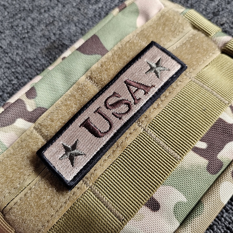 Miếng Dán Vải Nylon Kẻ Sọc Dài Thêu Hình Đầu Lâu Kẻ Sọc Dùng Để Gắn Túi Đeo Chéo Ngực/Thắt Lưng Dùng Cho Hoạt Động Ngoài Trời