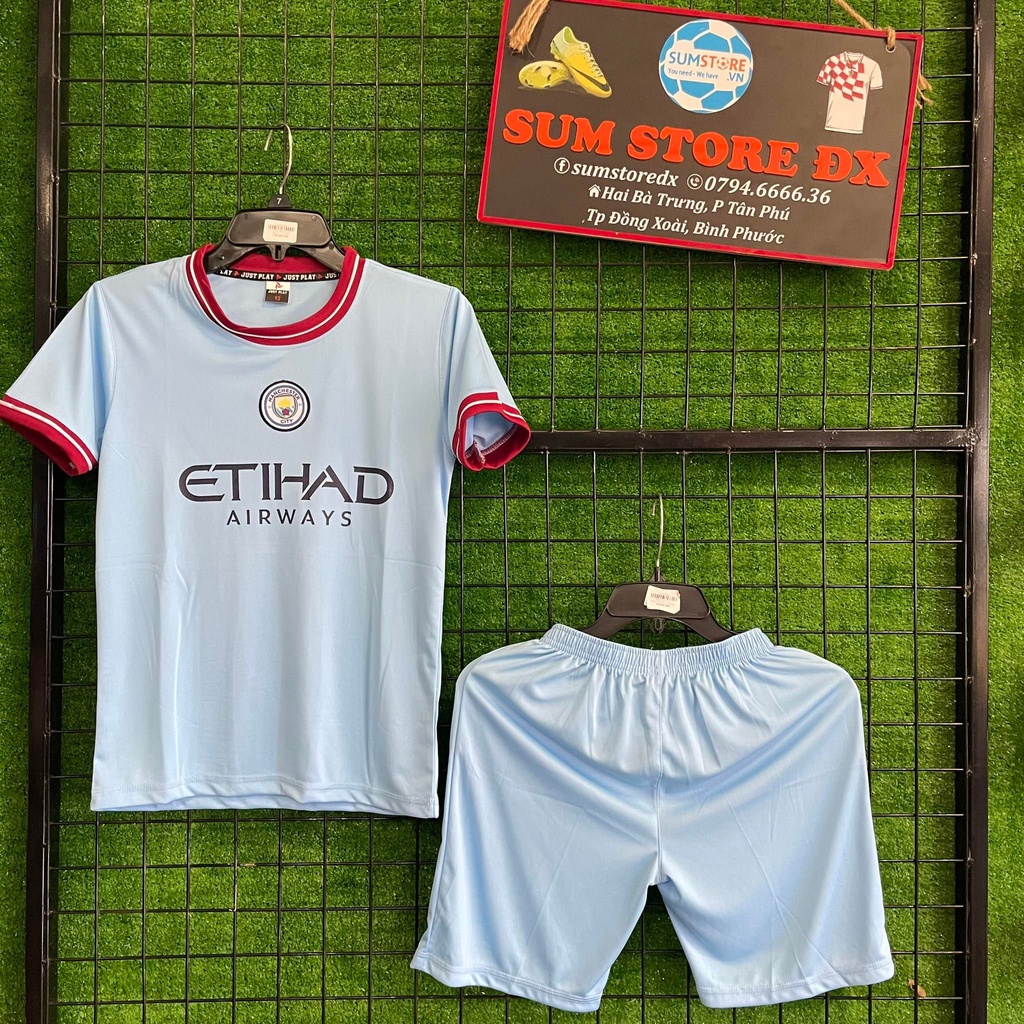Quần Áo Đá Bóng TRẺ EM Man City 22 23 - Đồ Thể Thao Nhí, Mẫu Mới, Cực Đẹp