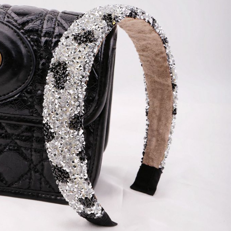 Băng Đô Bandana Họa Tiết Da Báo Đính Hạt Pha Lê Lấp Lánh Phong Cách Baroque