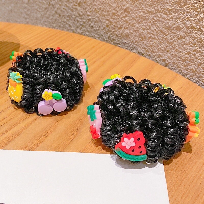 Combo 2 Búi tóc giả natra nhiều họa tiết cho bé gái