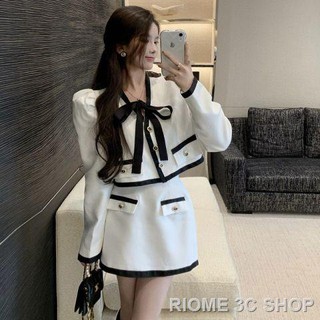 Set áo cúp ngực + chân váy chữ a lưng cao màu trắng đen thời trang