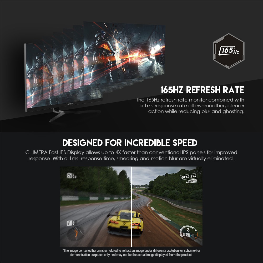 Màn Hình Gaming Fantech GM271SF CHIMERA Tấm Nền IPS Màu Sắc sRGB Tần Số Quét 165Hz - Hãng Phân Phối Chính Thức