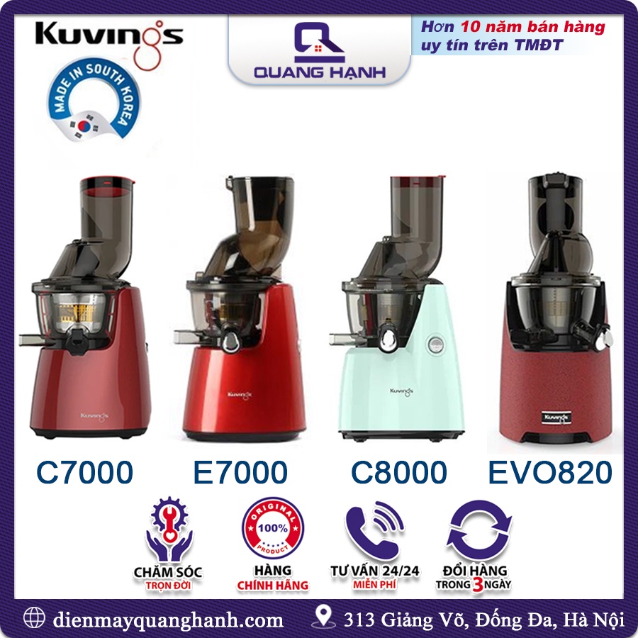 [Mã 44ELSALE1 giảm 5% đơn 3 Triệu] Máy ép chậm Kuvings C7000 E7000 C8000 EVO820 [Hàng chính hãng, Sản xuất tại Hàn Quốc]