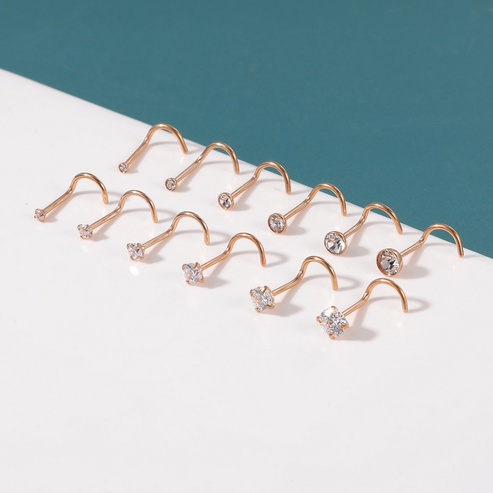 1 Bộ Khuyên Mũi Chữ L Bằng Thép Không Gỉ 1.5/2/2.5/3/3.5/4mm Nhiều Màu Sắc