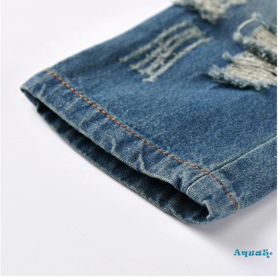 Quần Jeans Dài Lưng Thun Thời Trang Cho Bé Trai