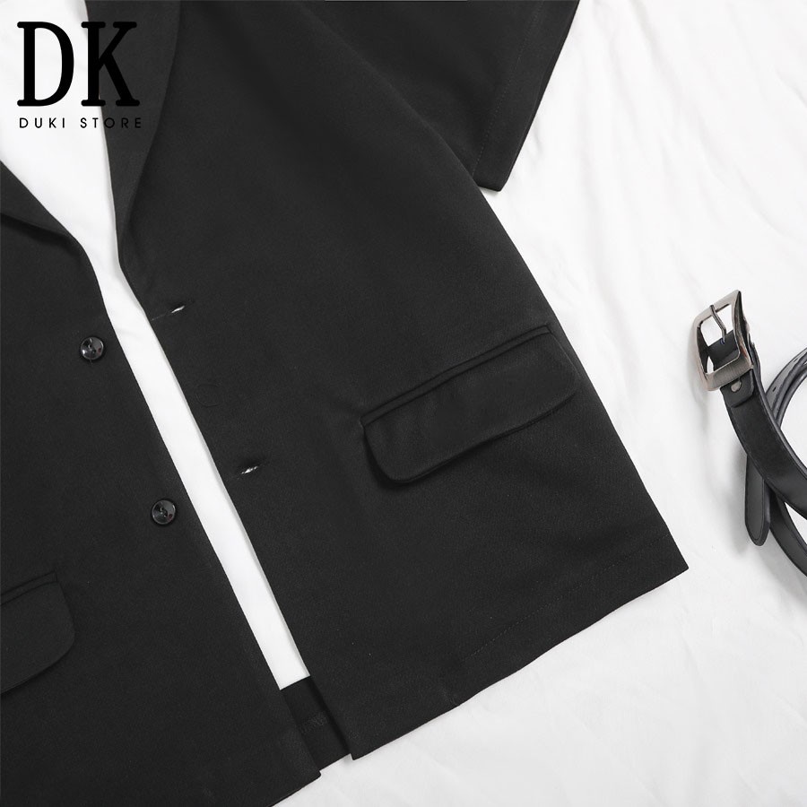 Áo vest nam blazer ngắn tay màu đen cực cá tính - DUKI STORE