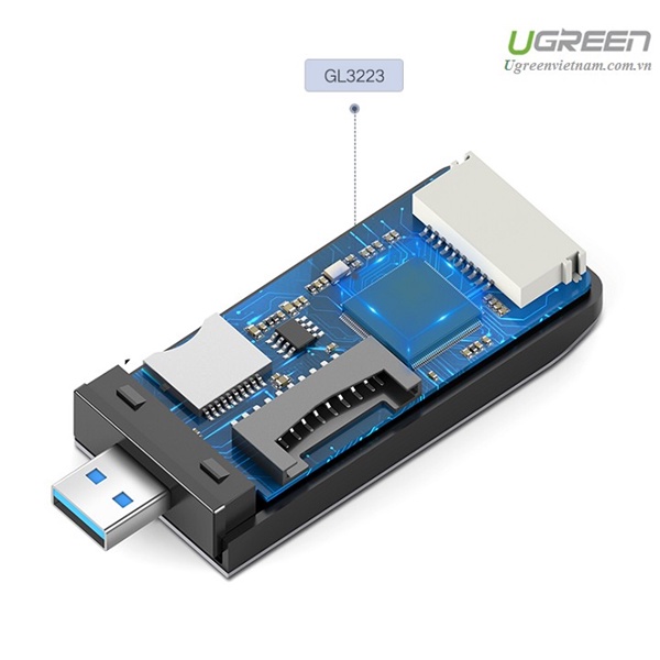 Đầu Đọc Thẻ Nhớ Đa Năng Chuẩn USB 3.0 Ugreen 50541 (SD TF CF MS) - Hàng Chính Hãng