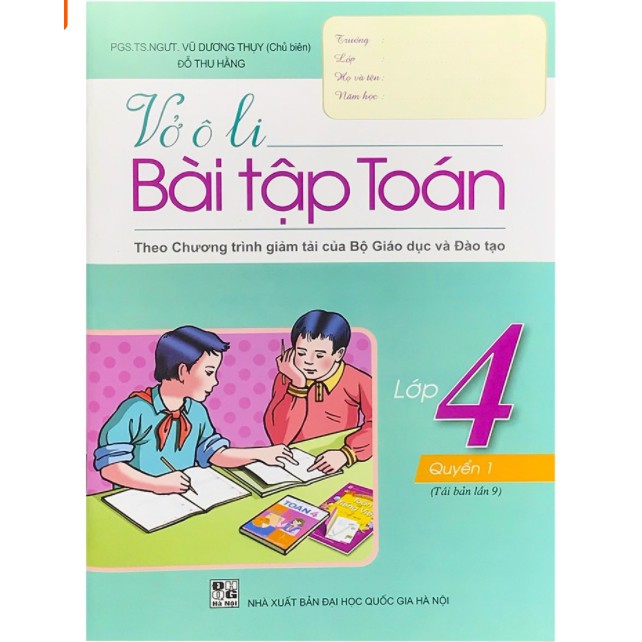 Sách Combo Vở Ô Li Bài Tập Toán Lớp 4 (Quyển 1 + Quyển 2)