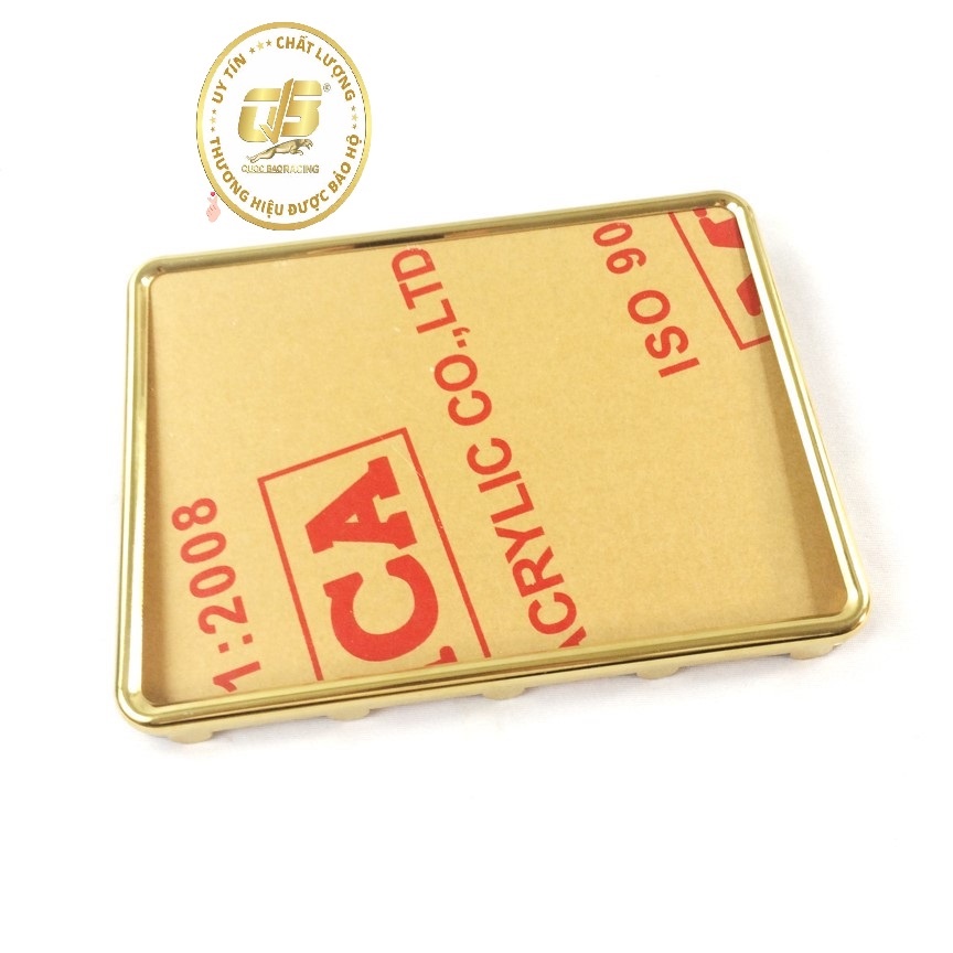 Ốp biển số xe máy Inox xi Vàng gắn mọi loại xe máy