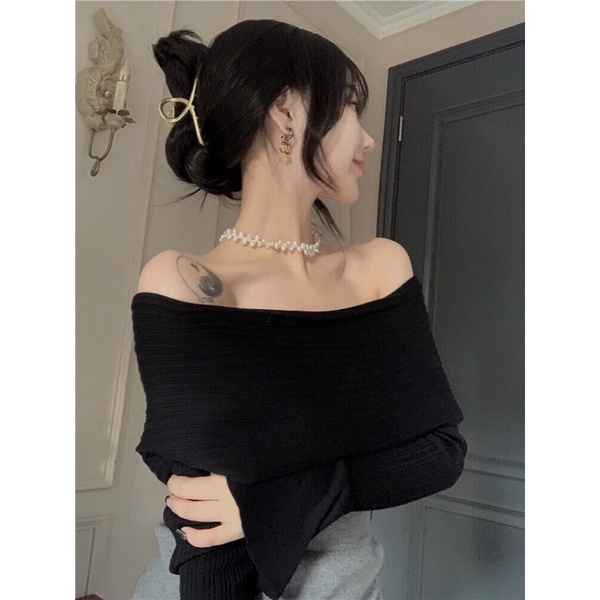 ✨💕Áo tay dài xẻ vai thanh lịch kèm chút sexy nhẹ nhàng💕