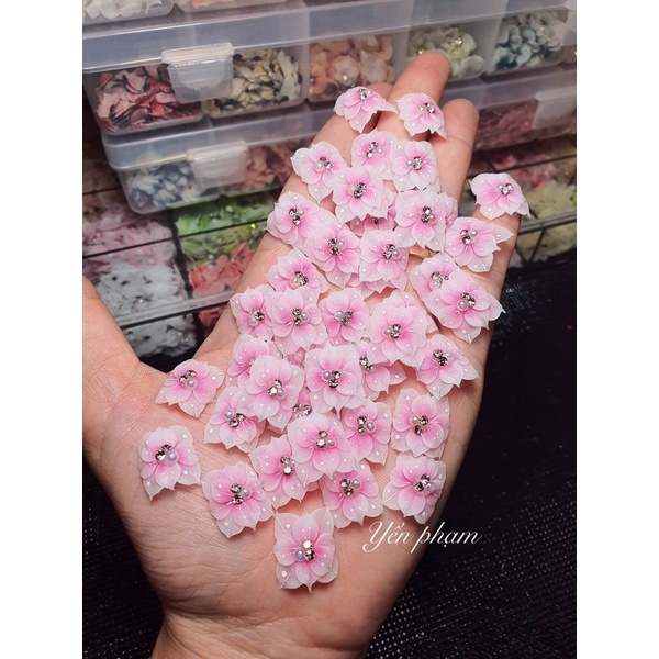 Hoa bột nail- Hoa chân vuông hot hit gắn móng xinh