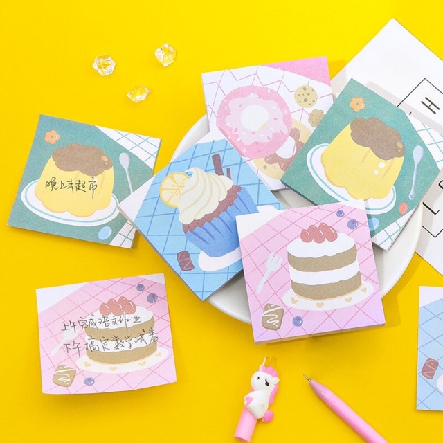 🧁 Sổ note pad , sổ xé hình bánh ngọt