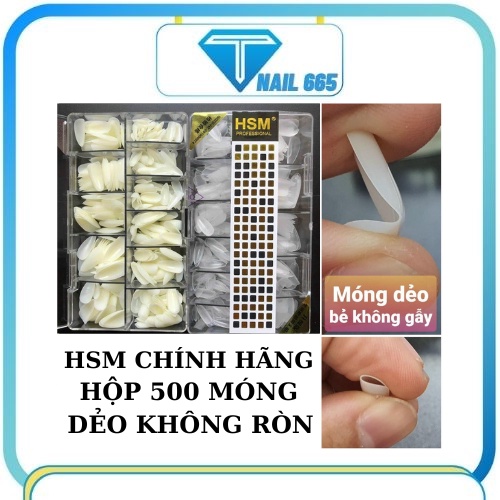 Móng up tay nail fom bầu , Móng úp HSM fom nhọn bầu chuẩn loại sịn hôp 500 móng dẻo