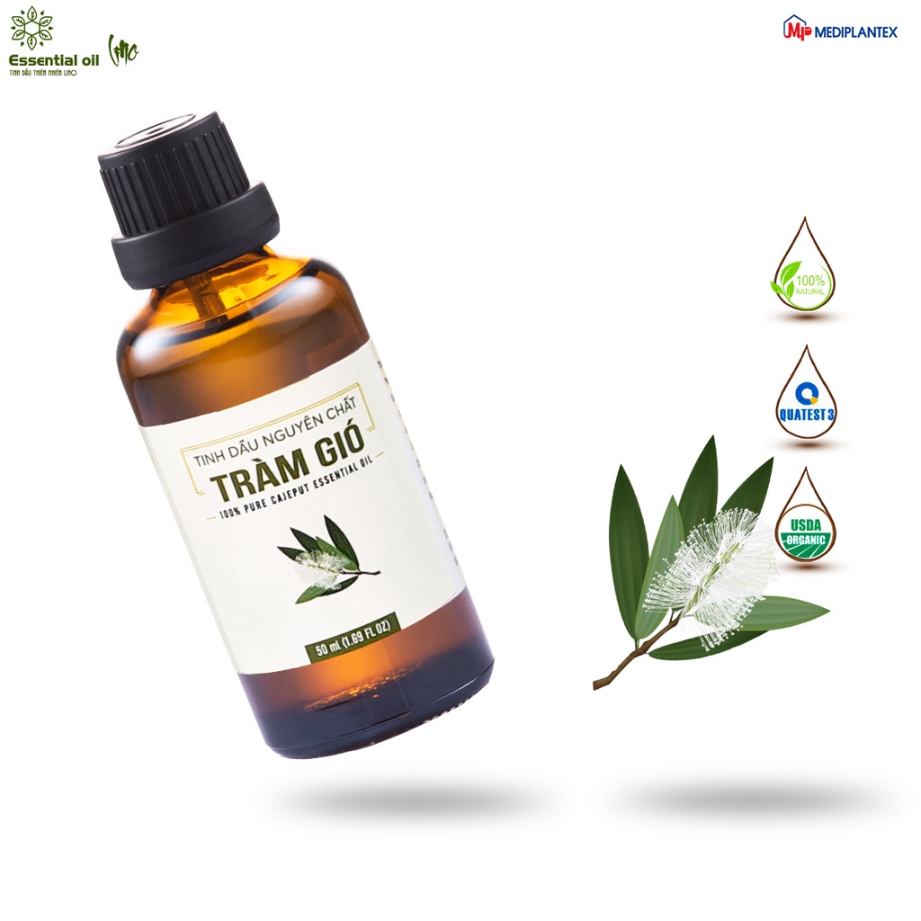 Tinh dầu tràm  LINO 50ml, tinh dầu thơm phòng thiên nhiên nguyên chất, khử mùi, khử khuẩn từ dược Mediplantex