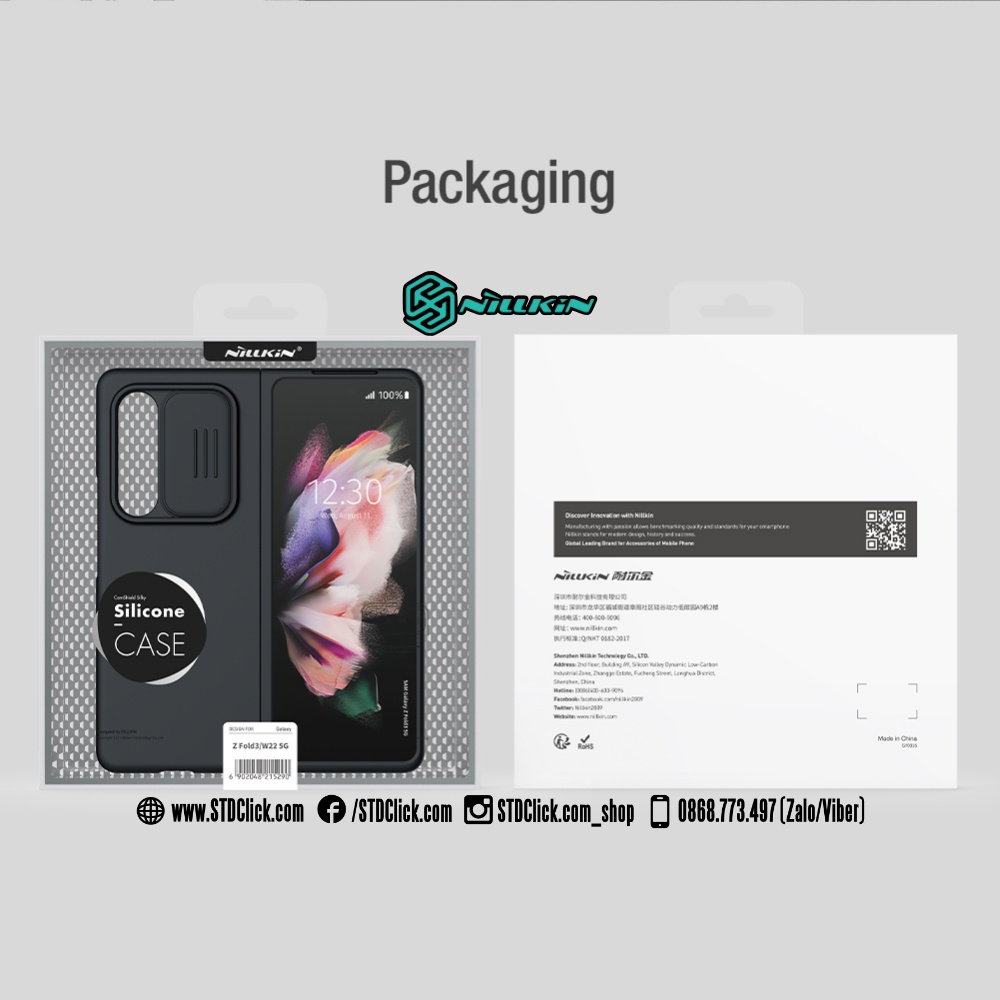 ỐP LƯNG SAMSUNG GALAXY Z FOLD 3 5G NILLKIN CAMSHIELD SILKY SILICON BẢO VỆ CAMERA CHÍNH HÃNG