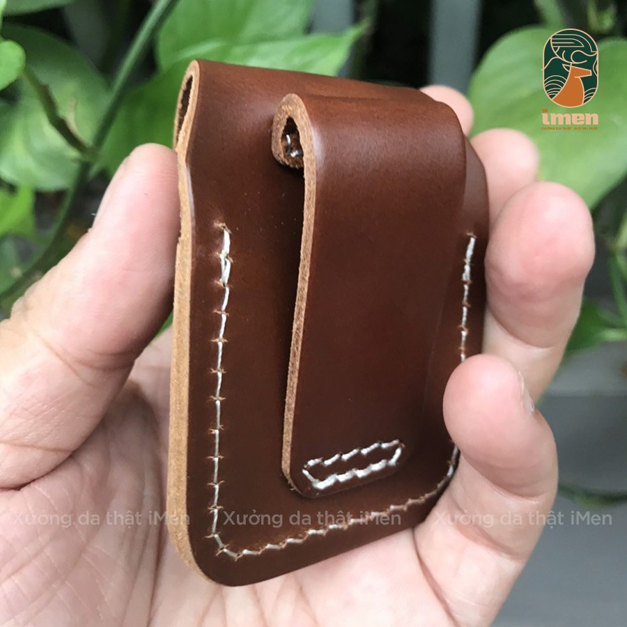 Mề Đay Sao Đồng -  [Da bò thật] [Phụ kiện bật lửa] Bao da Zippo gắn thắt lưng , bao da bò Handmade - BBL008