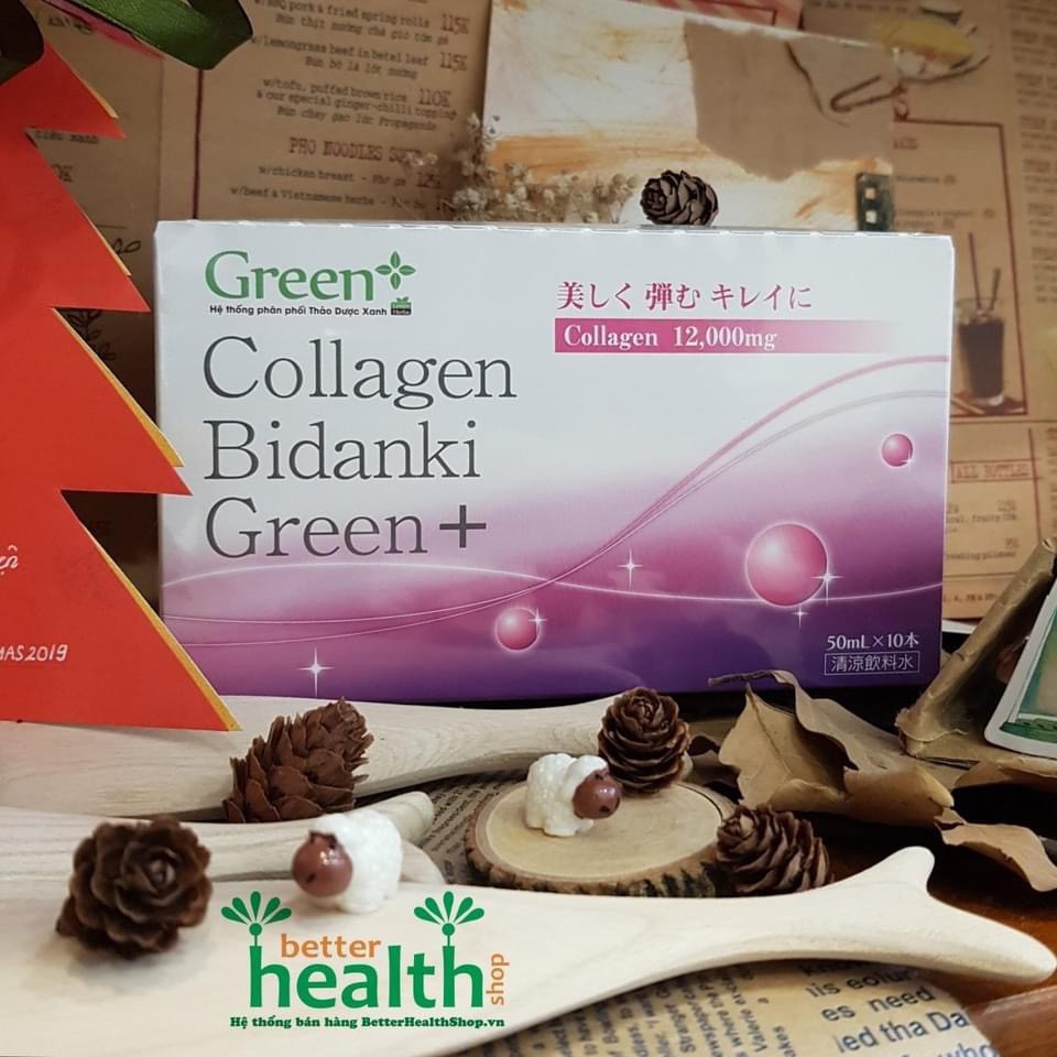 Collagen dạng nước Bidanki Green+ chính hãng (hàm lượng collagen 12000mg)