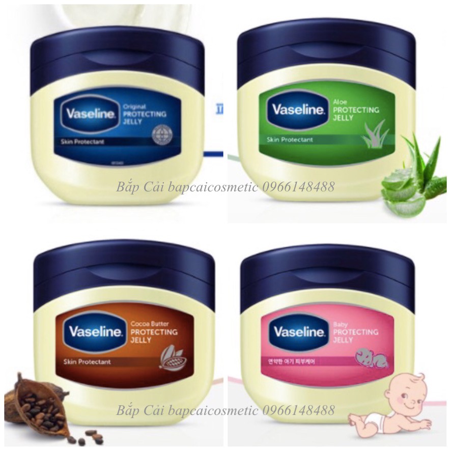 MBC Sáp Dưỡng Ẩm đa năng Vaseline Skin Protecting Jelly 100ml các loại: Original/Aloe/Cocoa/Baby