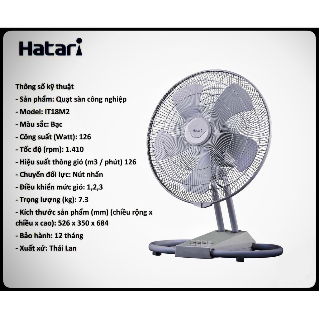 Quạt Quỳ Công Nghiệp Hatari HC-IT18M2 - S - Hàng chính hãng
