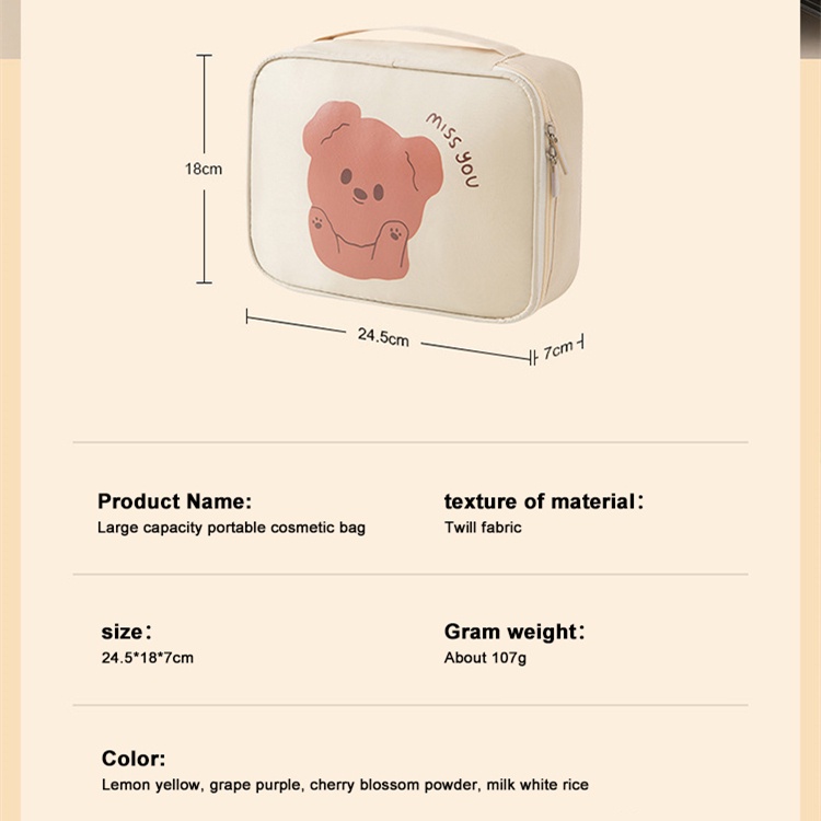 -Công suất lớn mới đi du lịch xách tay mỹ phẩm lưu trữ túi phim hoạt hình di động lưu trữ túi không thấm nước vệ sinh cá nhân Túi