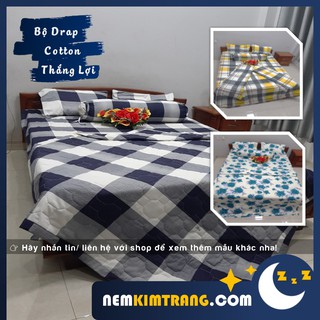 Bộ drap thắng lợi cotton - có chăn, nhiều màu