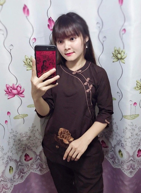 Đồ Lam Đi Chùa # Mẫu 2 Viền Nhỏ