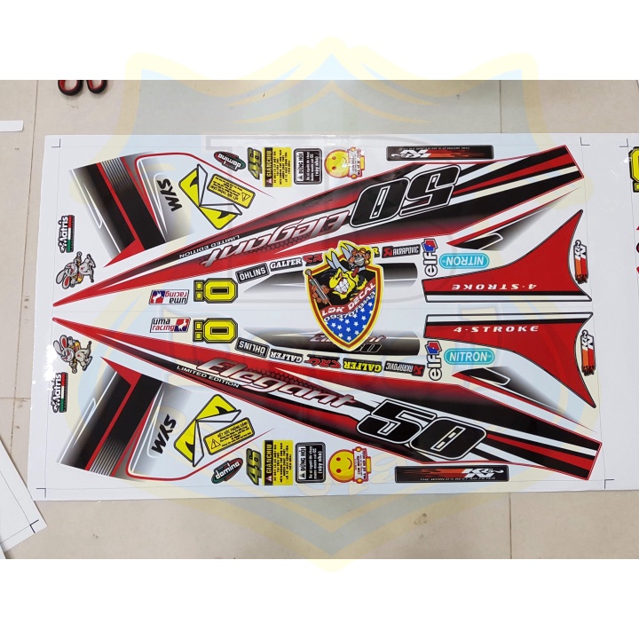 ( Quí khách vui lòng mang ra tiệm cho thợ dán ) Tem elegant 50 2016 trắng đỏ