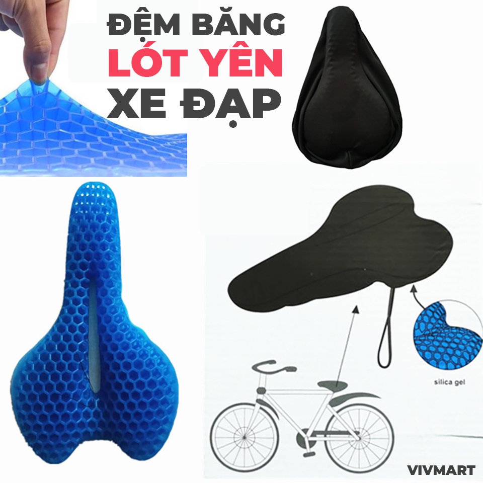 ✅ Đệm Băng Lót Yên Xe Đạp Cao Cấp Chống Nóng, Chống Ê Mông, Siêu Êm, Siêu Thoáng, Siêu Đàn Hồi