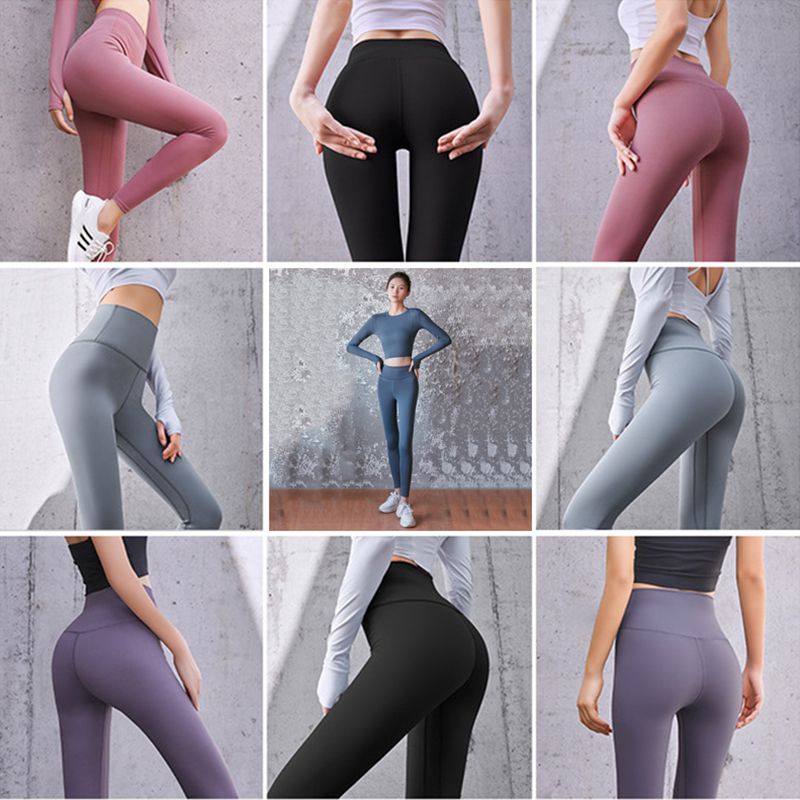 Women's Yoga Tee Tops Pants High Waist Sports Leggings Gym Workout Tops Bộ đồ yoga