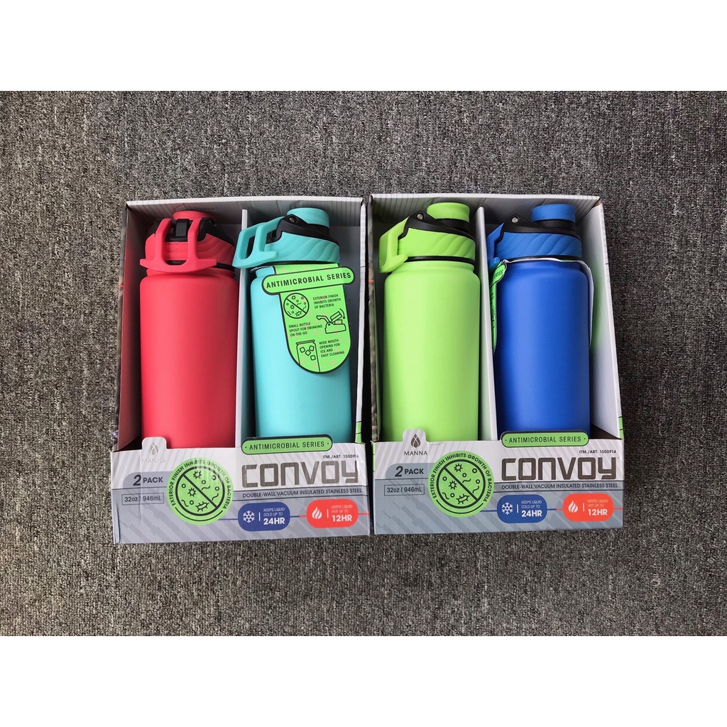 BÌNH GIỮ NHIỆT SIÊU ĐẸP,SIÊU BỀN Manna Stainless Steel Convoy 32oz Water Bottle Mẫu mới 950ml 2021