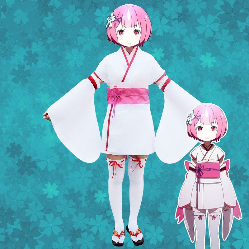 Bộ Đồ Kimono Hóa Trang Nhân Vật Anime Re: Zero-Starting Life in Another World Ramrem